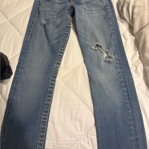 True Religion Brand Classic Blue Distressed Women Jeans